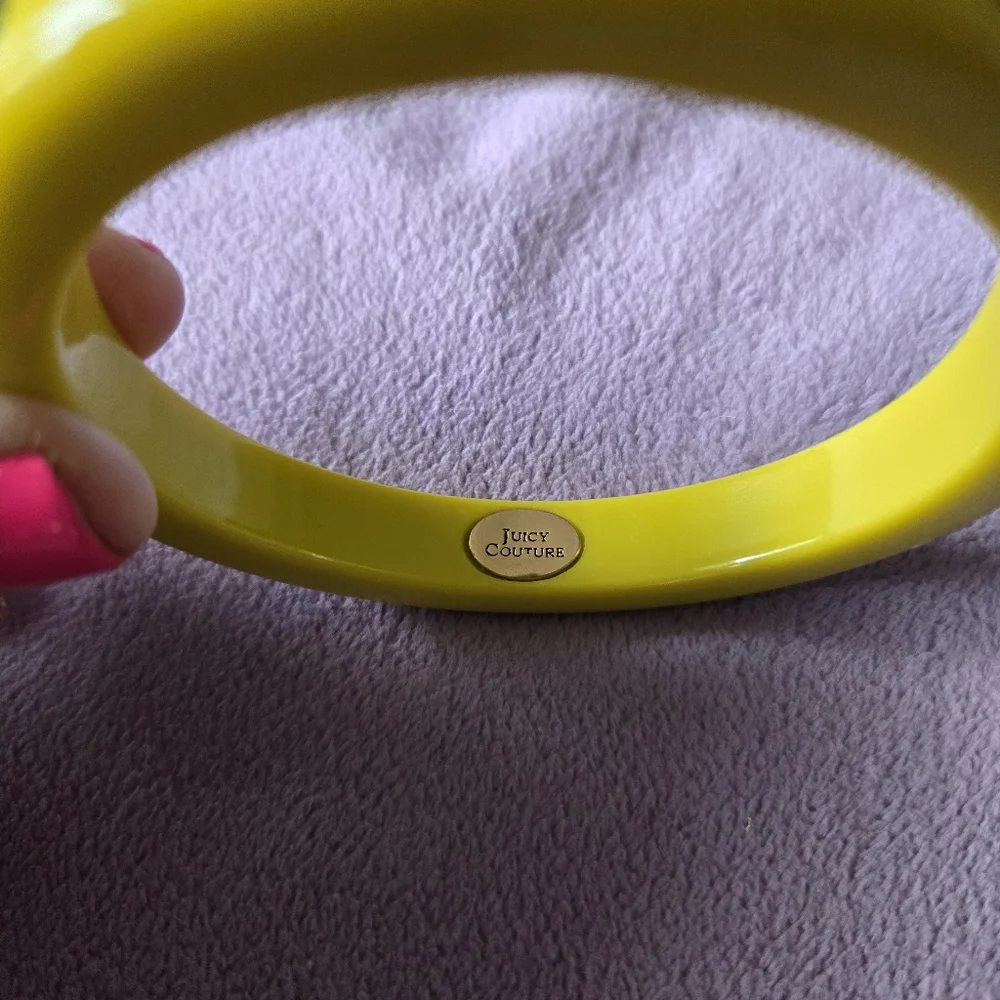 Juicy Couture Yellow Bangle Bracelet with Blue Rhinestones - Picture 5 of 6